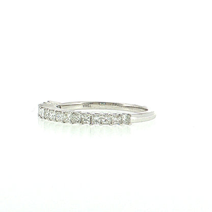 .50 Princess Cut Diamond Wedding Band 14k White Gold