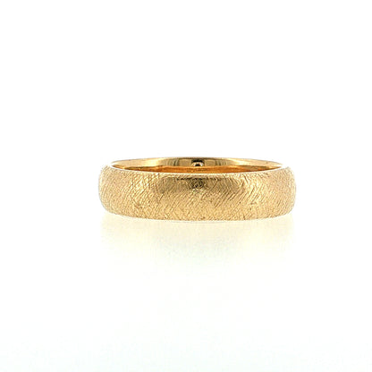 Men's Ice Finish Wedding Band 14k Yellow Gold