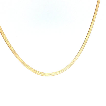 Herringbone Chain Necklace 14k Yellow Gold