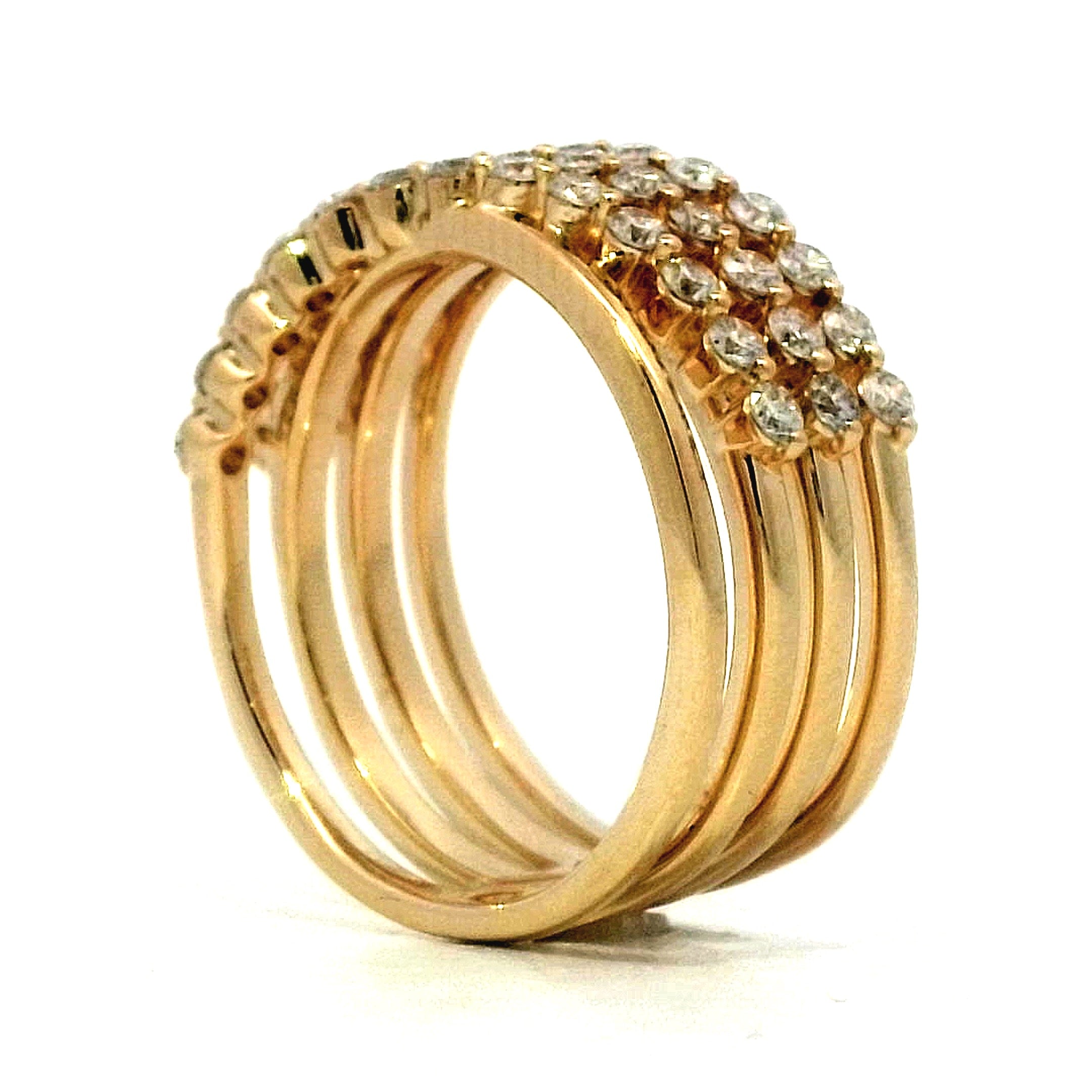 14k Yellow Gold Cocktail Ring with Large Cluster of 7 Round and Oval  Sapphires and Melee Diamond Accents – C679 | James McHone Jewelry