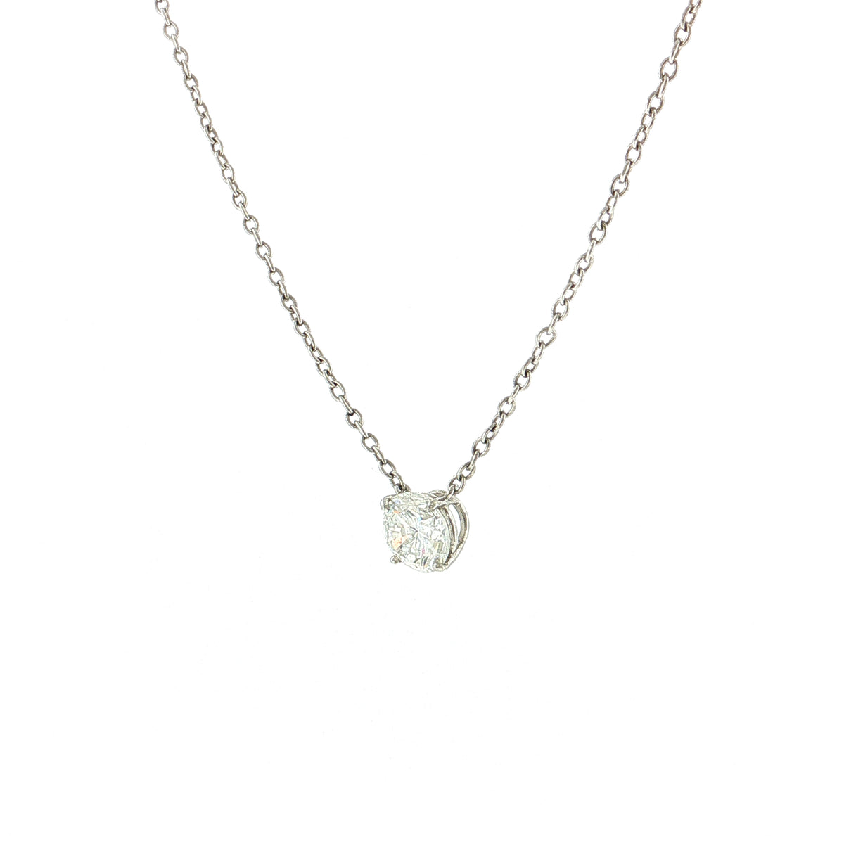1.54 Round Brilliant Diamond Solitaire Pendant Platinum