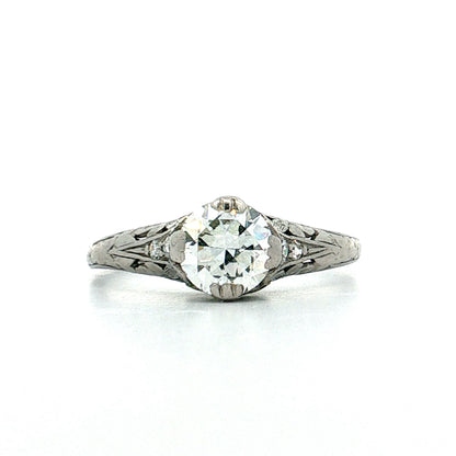 1.00 Art Deco Diamond Engagement Ring Platinum