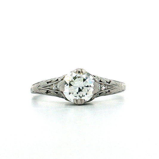 1.00 Art Deco Diamond Engagement Ring Platinum