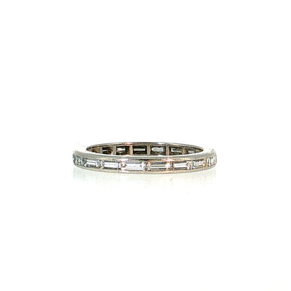 1.00 Baguette Cut Diamond Eternity Band Platinum