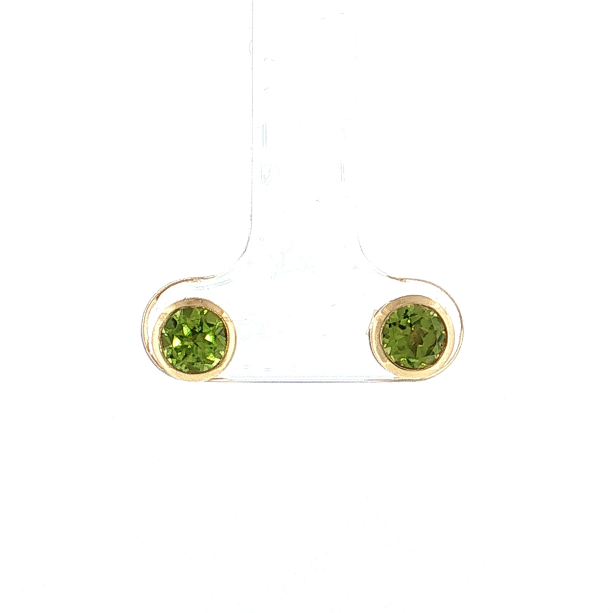 1.00 Carat Peridot Stud Earrings 14k Yellow Gold