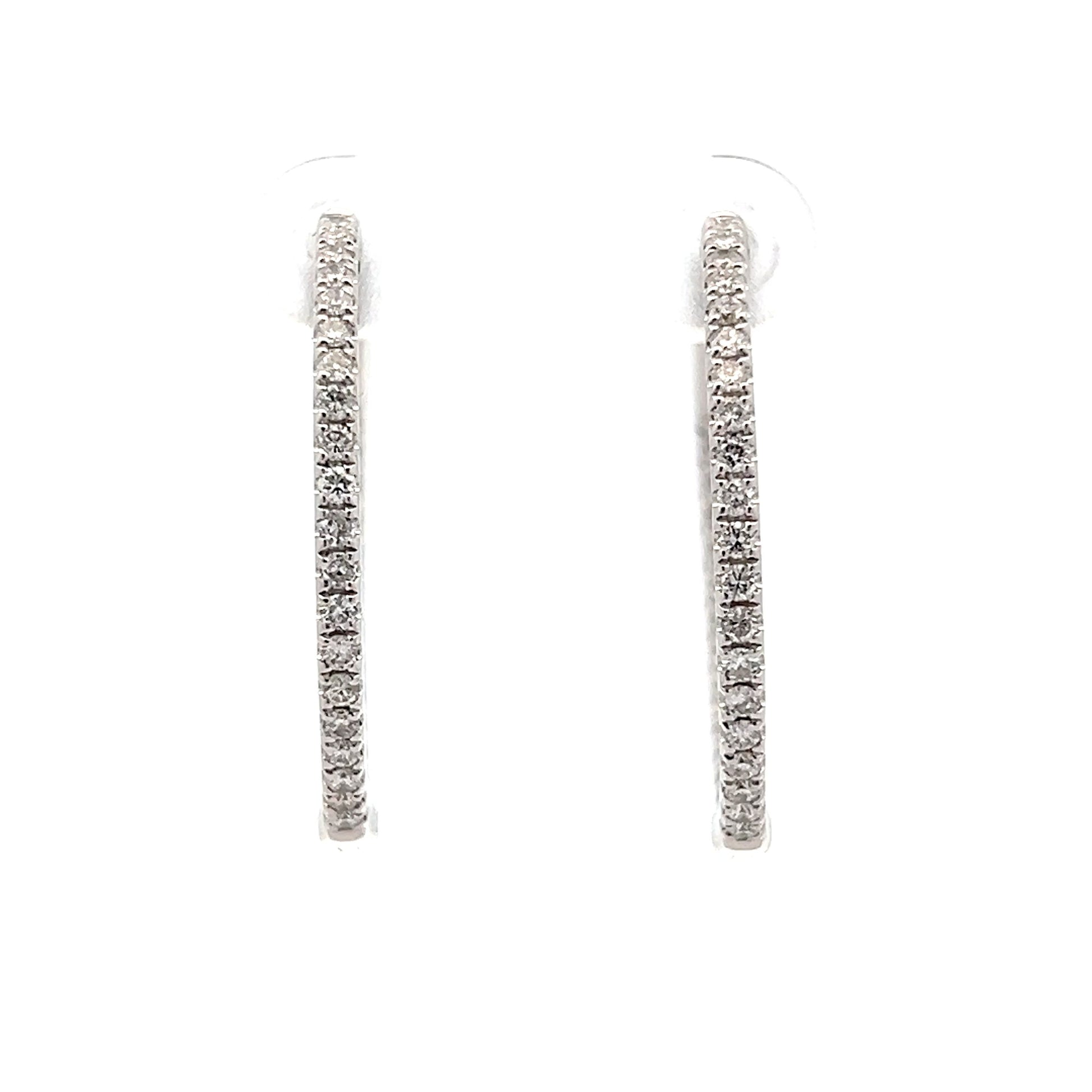 1.00 Diamond Inside-Out Hoop Earrings in 18k