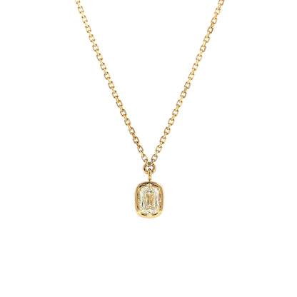 1.00 GIA Emerald Cut Diamond Pendant 18k Yellow Gold