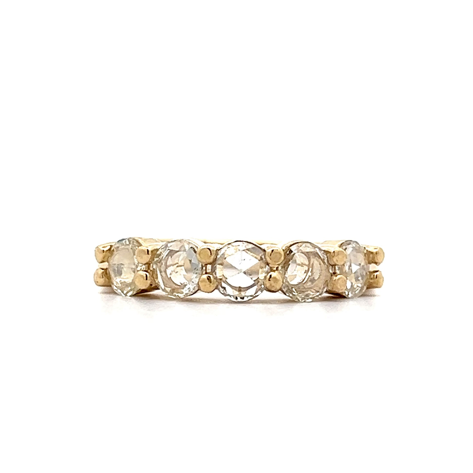 1.00 Rose Cut Diamond Wedding Band in 14k Yellow Gold