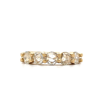 1.00 Rose Cut Diamond Wedding Band in 14k Yellow Gold