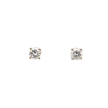 1.00 Round Diamond Stud Earrings in 14k White Gold