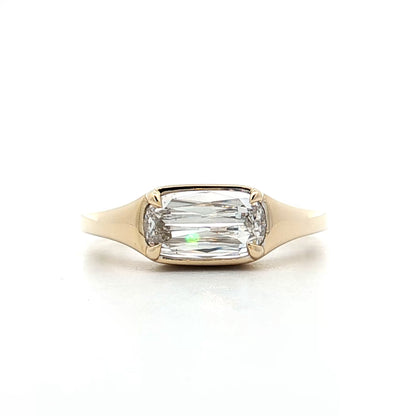 1.01 Cushion Diamond Engagement Ring in 14k Yellow Gold