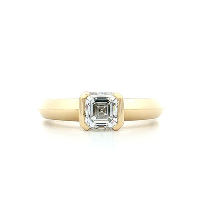 1.01 GIA Asscher Diamond Engagement Ring 18k