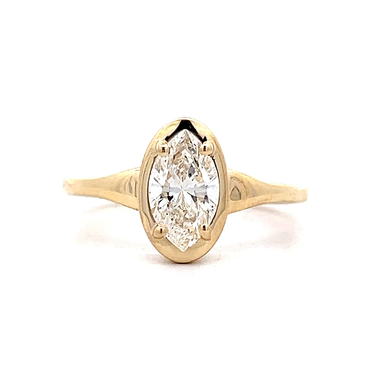 1.01 Marquise Diamond Engagement Ring in 14k Yellow Gold – Filigree ...