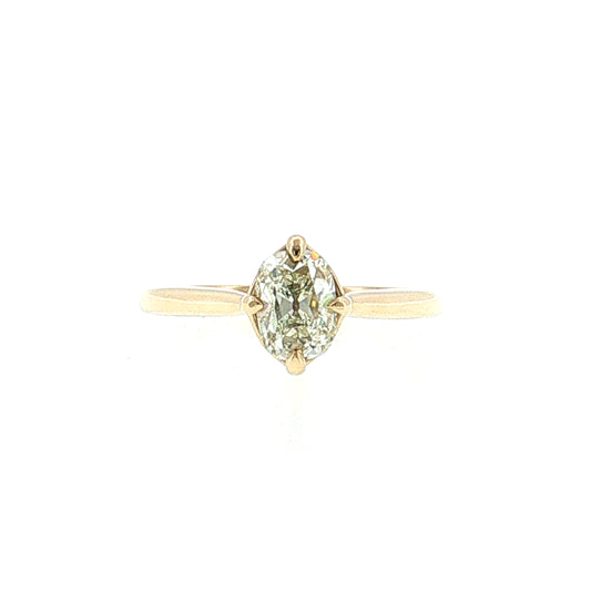 1.01 Old Mine Cushion Diamond Engagement Ring 14k