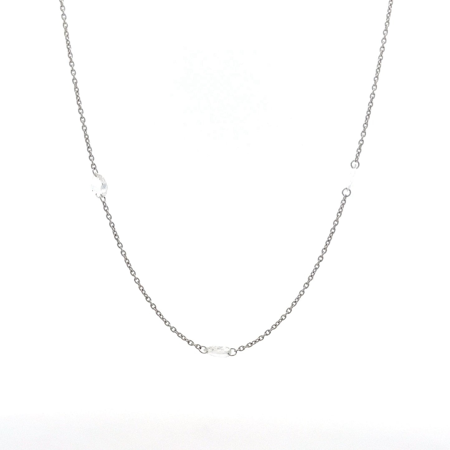 1.01 Rose Cut Diamond Necklace in 18k White Gold