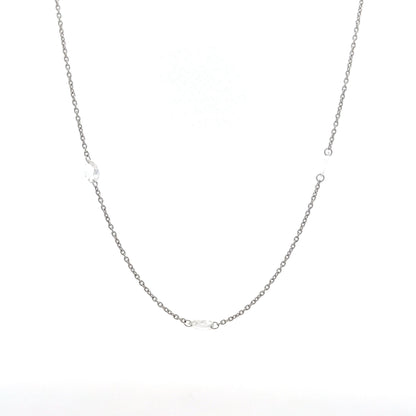 1.01 Rose Cut Diamond Necklace in 18k White Gold
