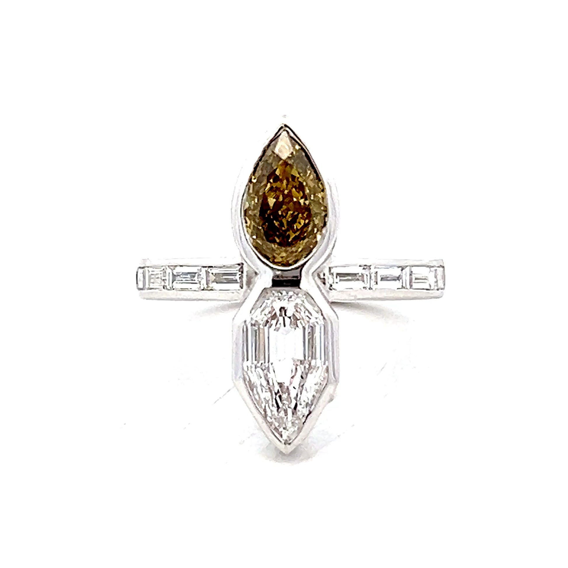 1.03 Pear Diamond Toi Et Moi Engagement Ring Platinum