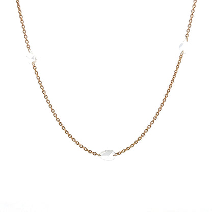 1.03 Pear Shaped Rose Cut Diamond Necklace in 18k