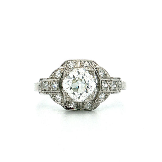1.04 Art Deco Diamond Engagement Ring Platinum