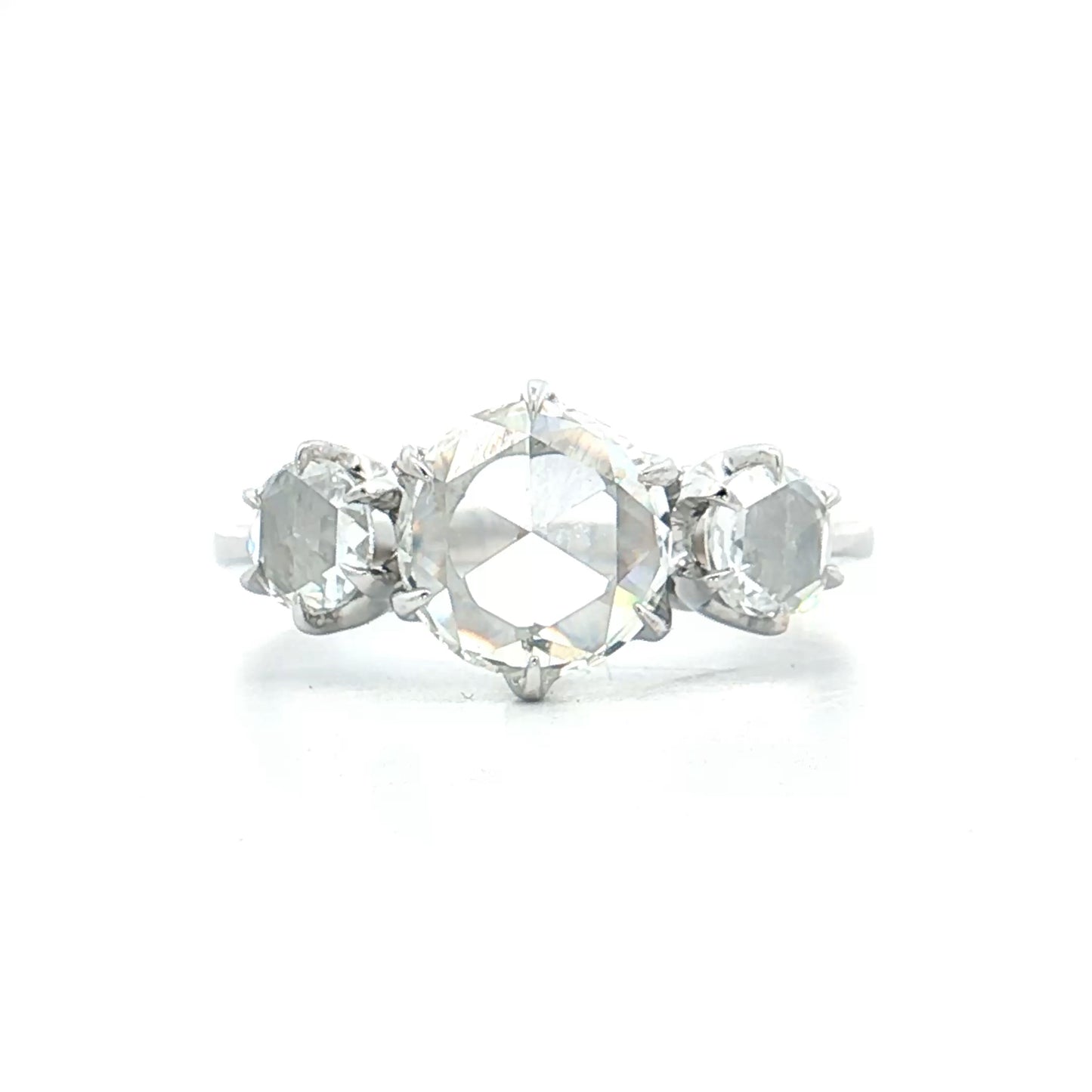 1.04 GIA Rose Cut Diamond Engagement Ring 14k