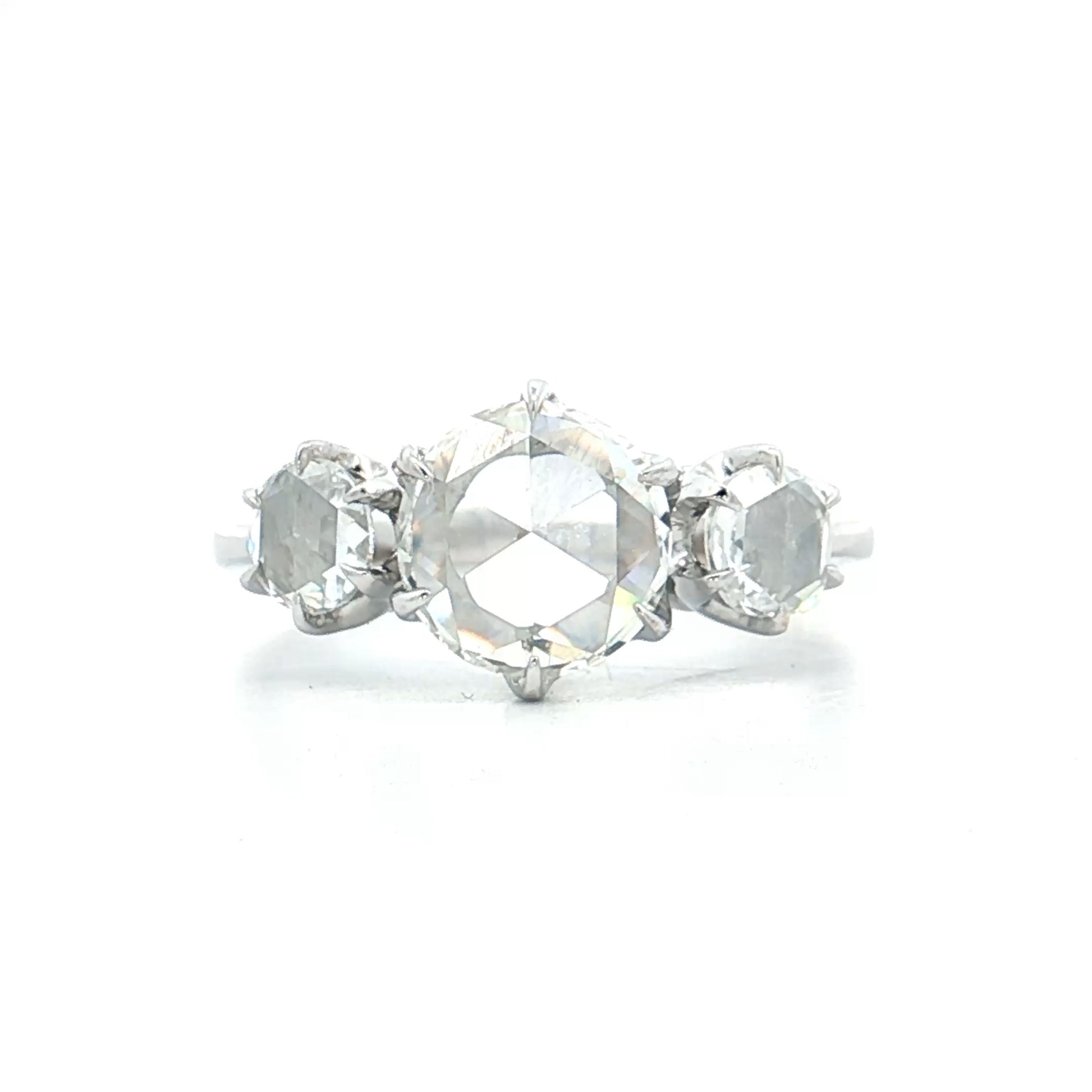 1.04 GIA Rose Cut Diamond Engagement Ring 14k