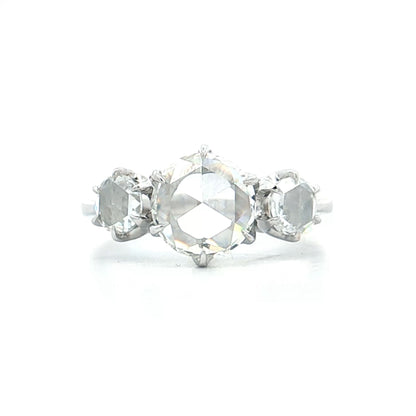 1.04 GIA Rose Cut Diamond Engagement Ring 14k