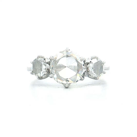 1.04 GIA Rose Cut Diamond Engagement Ring 14k