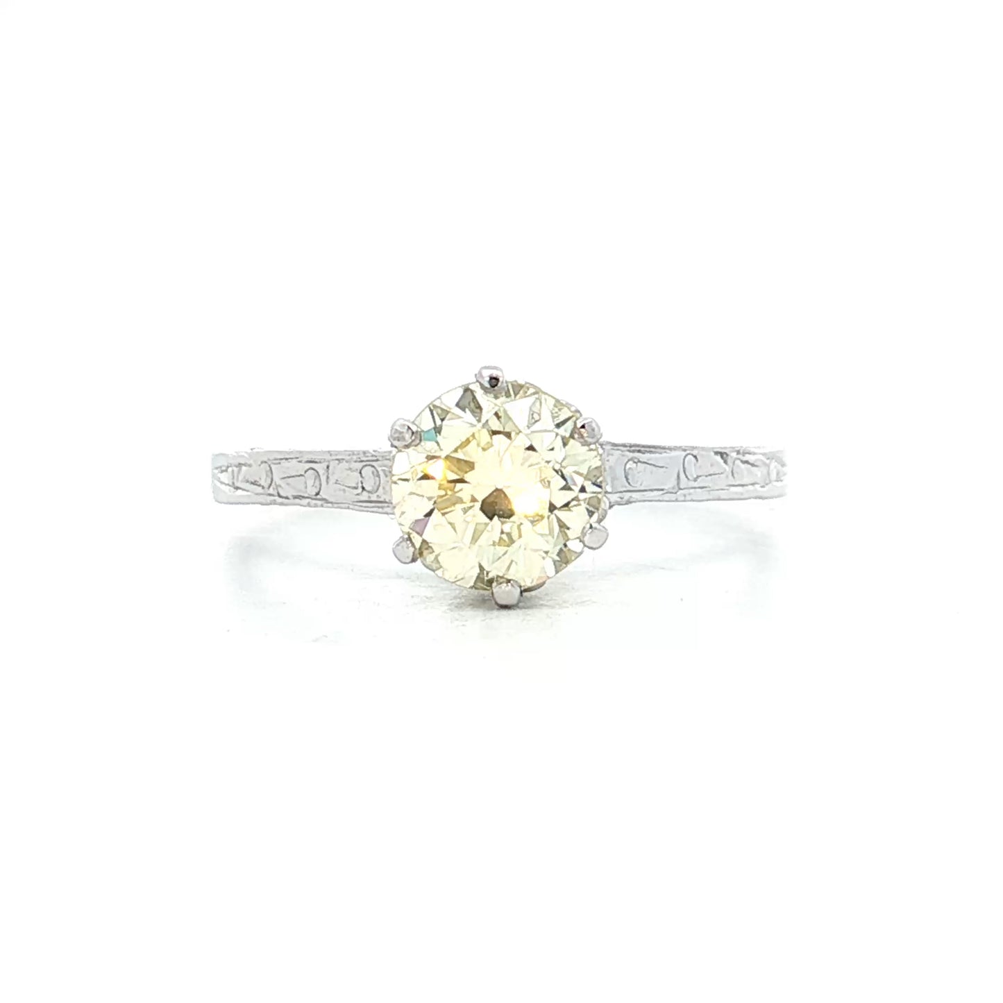 1.05 Vintage Deco Solitaire Engagement Ring in 14k