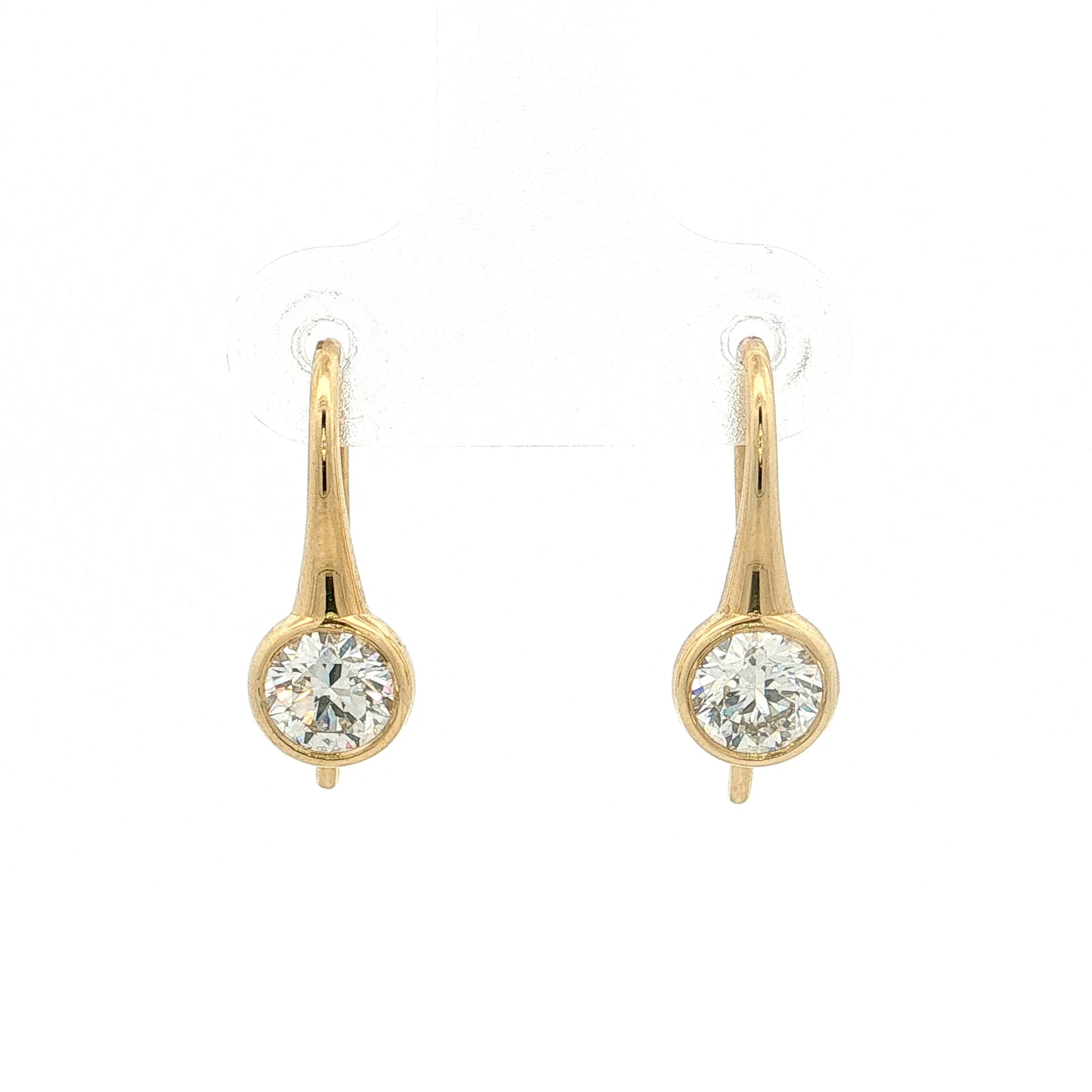 1.07 Diamond Drop Earrings 18k Yellow Gold