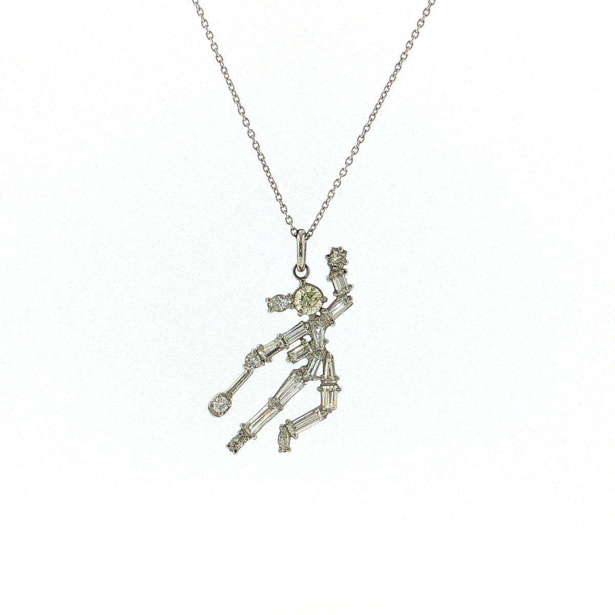 1.07 Mixed Cut Diamond Pendant Necklace Platinum