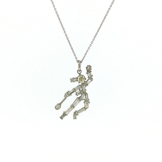 1.07 Mixed Cut Diamond Pendant Necklace Platinum
