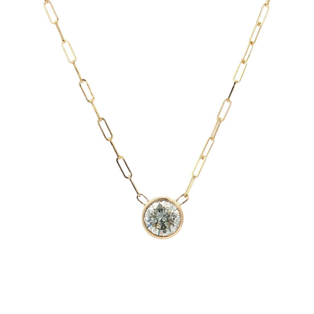 1.07 Round Brilliant Diamond Pendant Necklace 14k