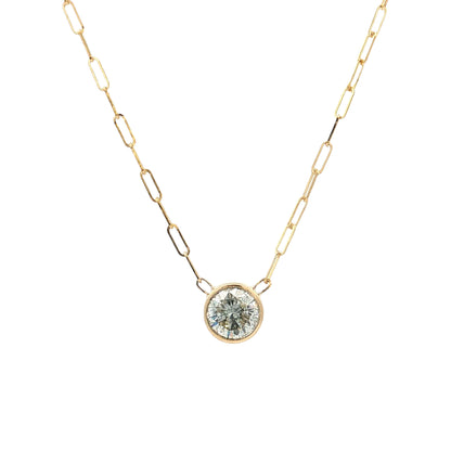 1.07 Round Brilliant Diamond Pendant Necklace 14k