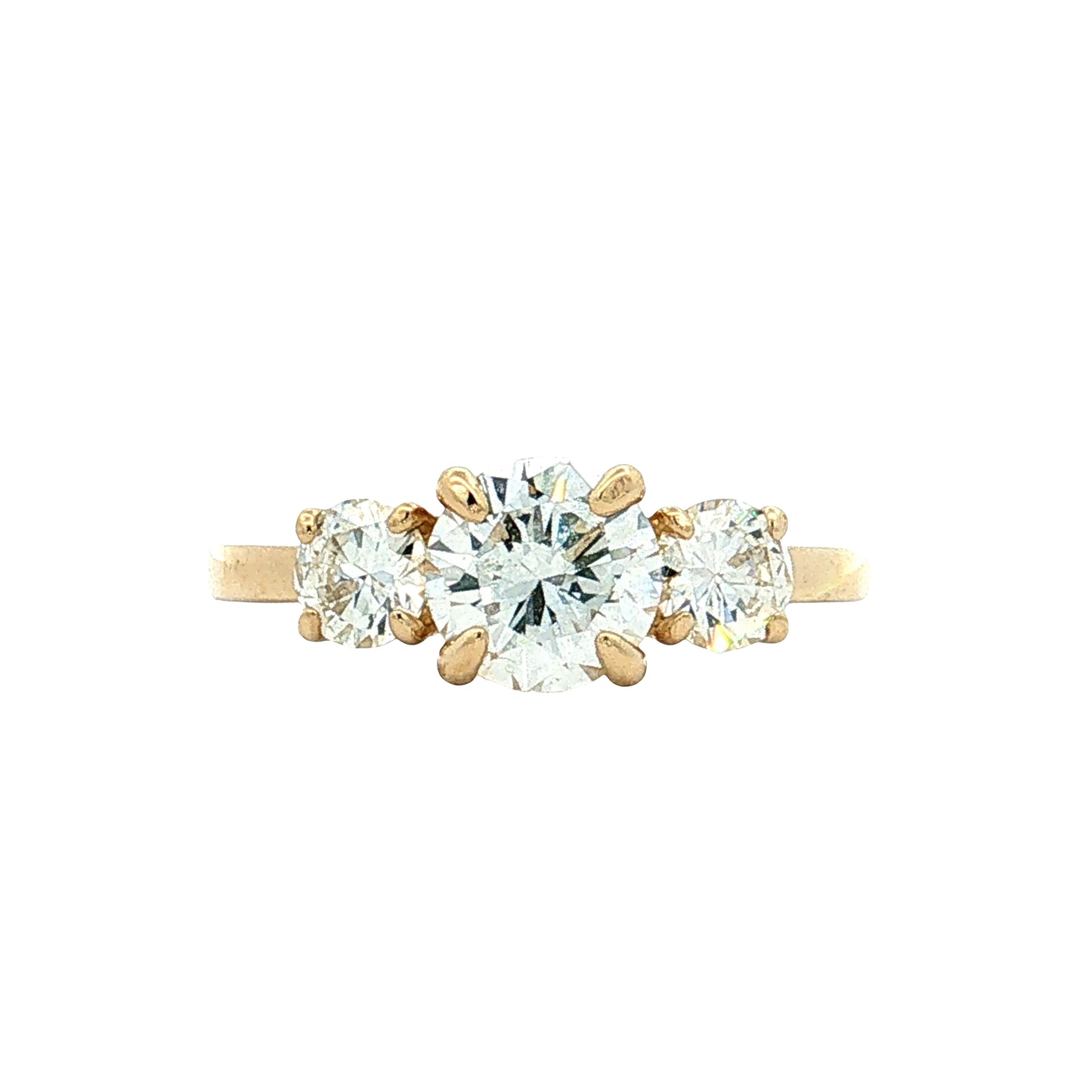 1.07 Three Stone Diamond Engagement Ring 14k