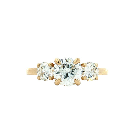 1.07 Three Stone Diamond Engagement Ring 14k