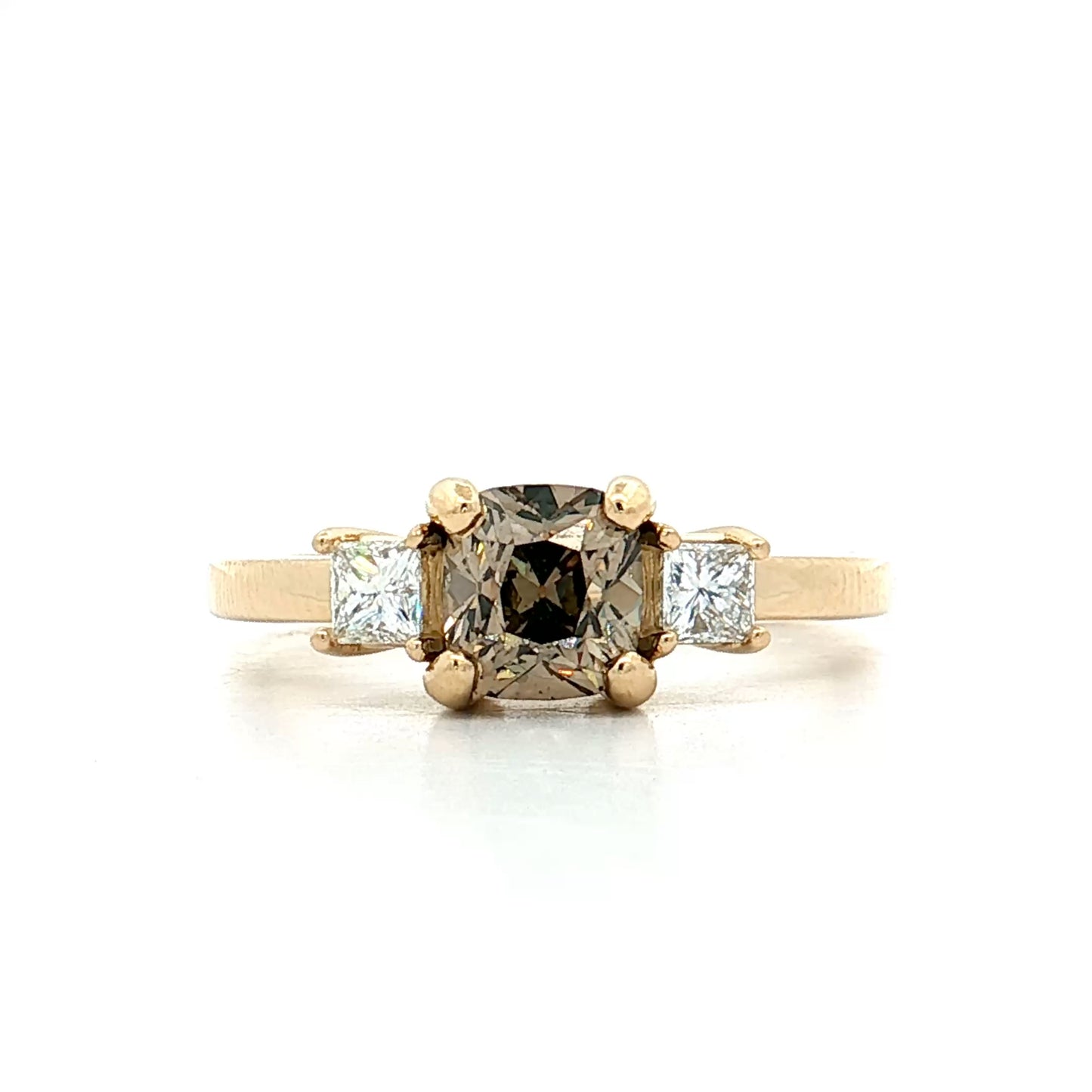 1.08 Fancy Brown Diamond Engagement Ring 14k Yellow Gold
