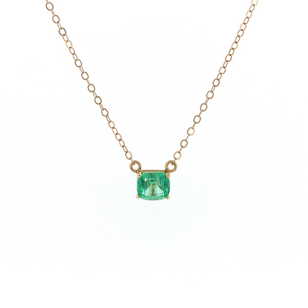 Cushion Emerald Pendant