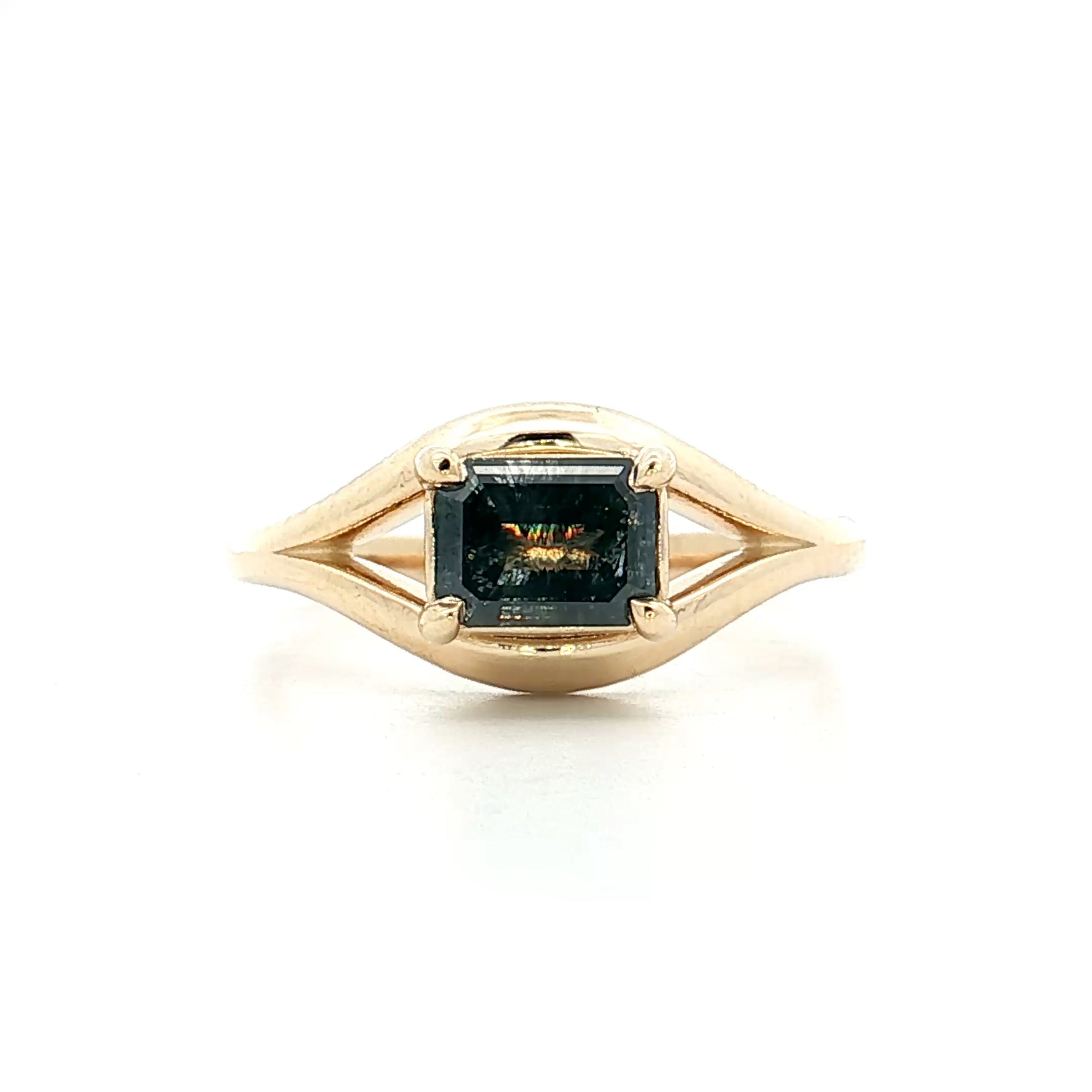 1.09 Emerald Cut Diamond Engagement Ring 14k