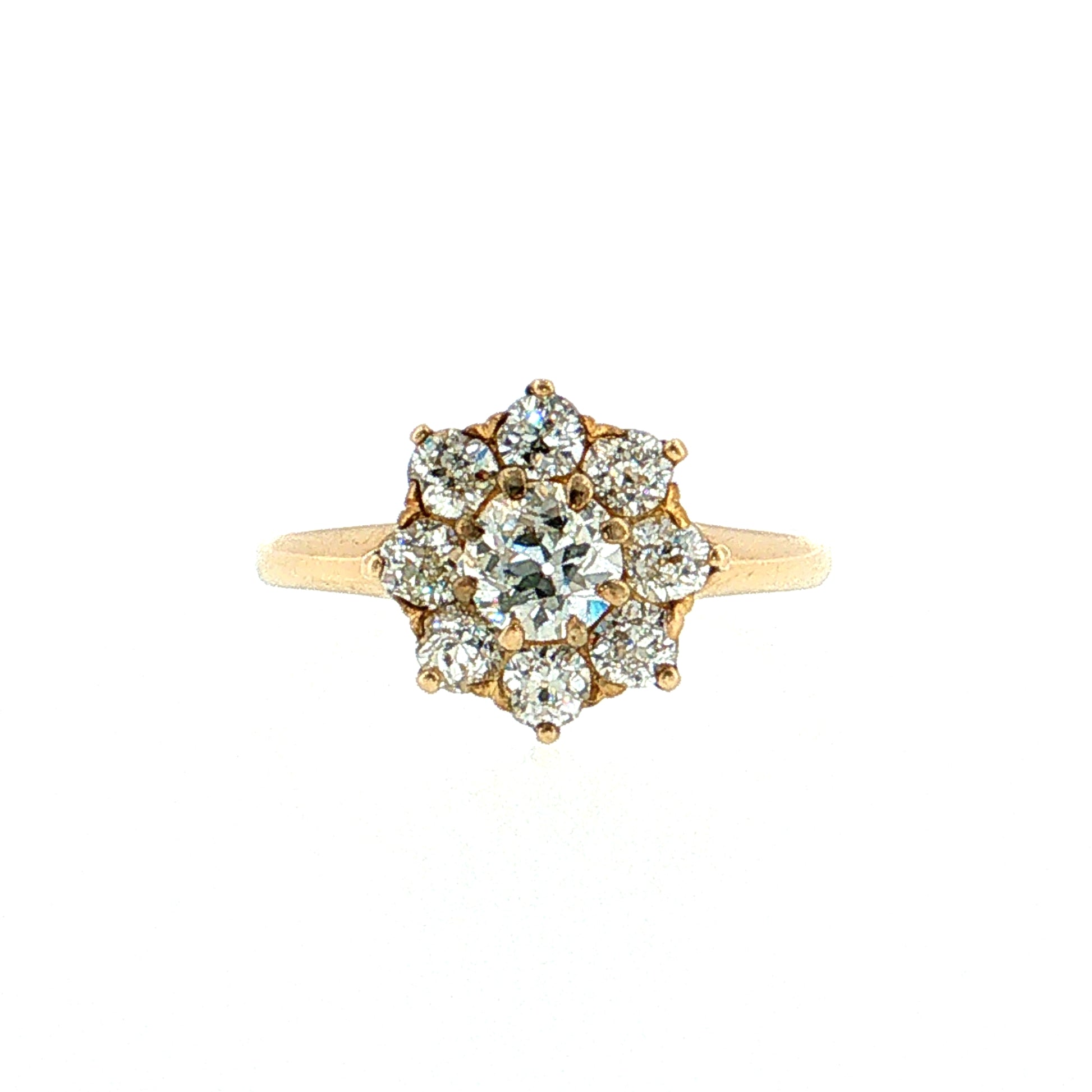 1.09 Victorian Old European Diamond Engagement Ring 18k