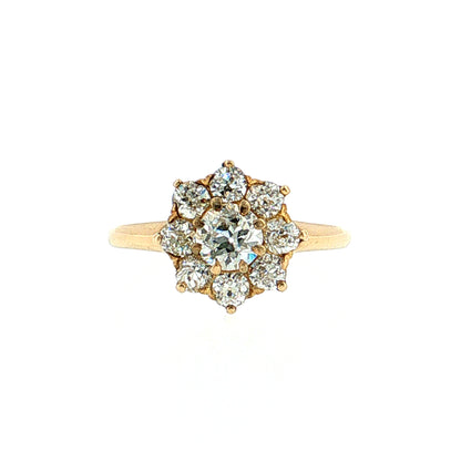1.09 Victorian Old European Diamond Engagement Ring 18k