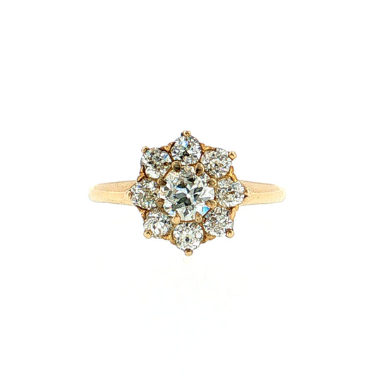 1.09 Victorian Old European Diamond Engagement Ring 18k