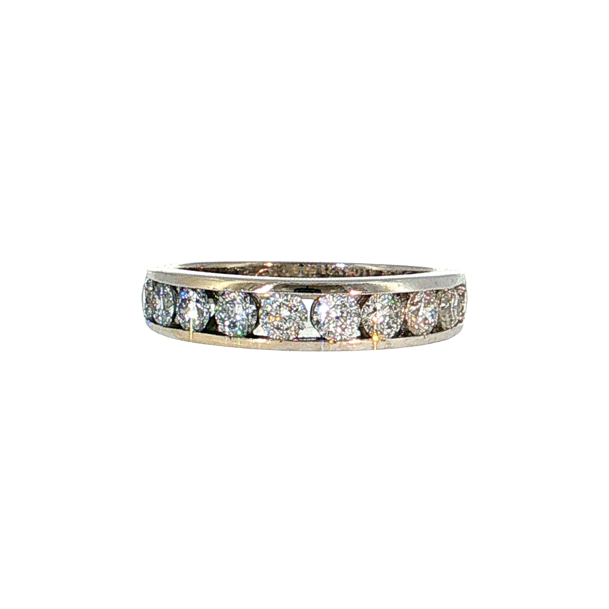 1.10 Diamond Half-Eternity Wedding Band 14k White Gold