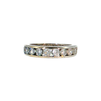 1.10 Diamond Half-Eternity Wedding Band 14k White Gold