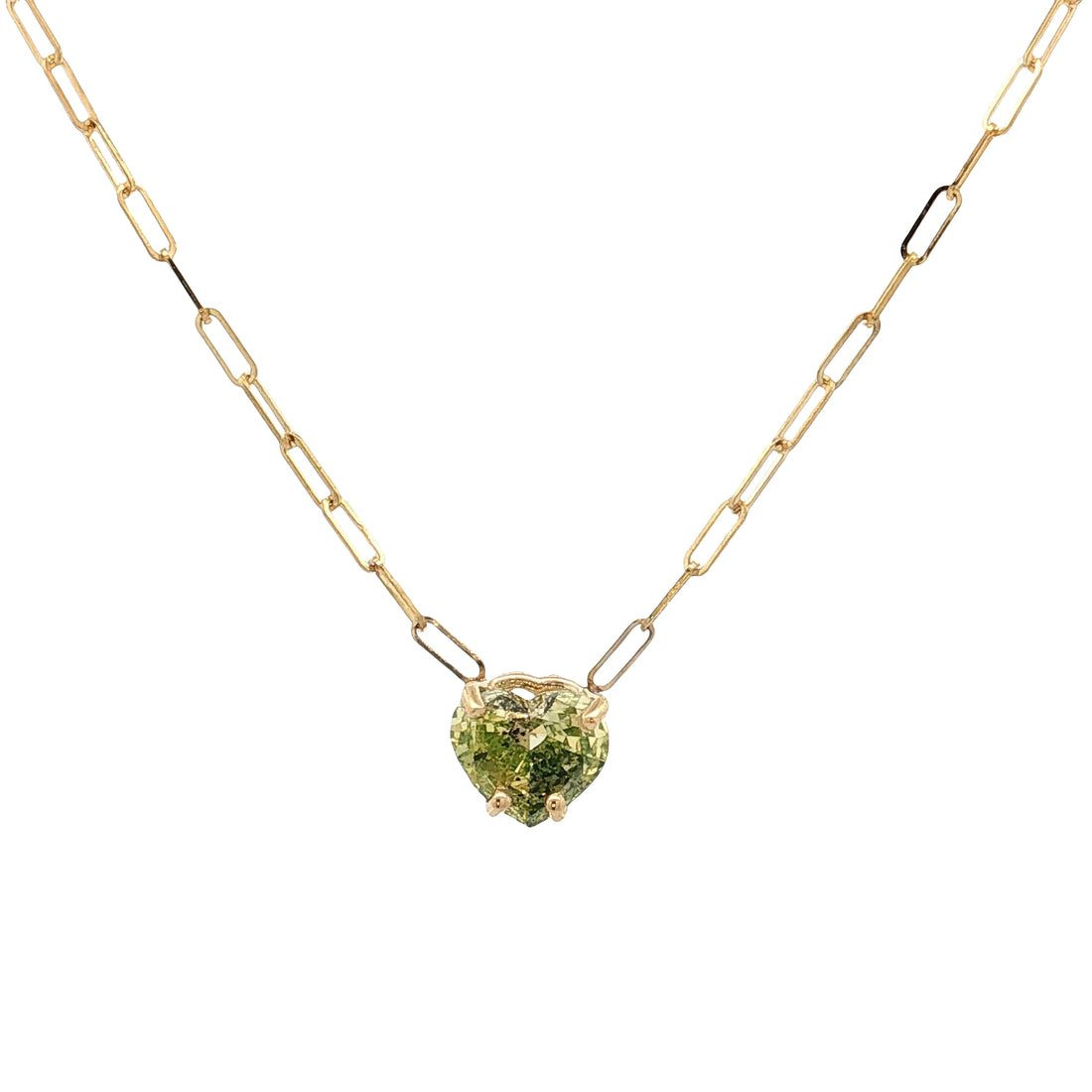 1.11 Fancy Intense Green Heart Diamond Pendant 14k