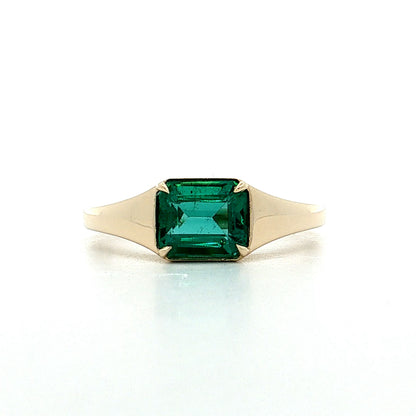 1.12 Emerald Cut Emerald Engagement Ring 14k