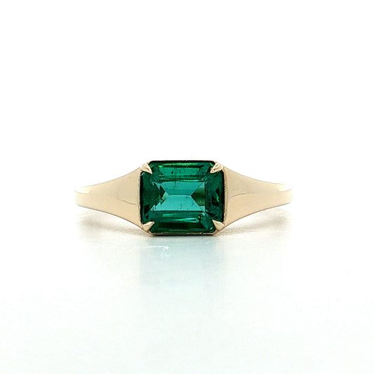 1.12 Emerald Cut Emerald Engagement Ring 14k