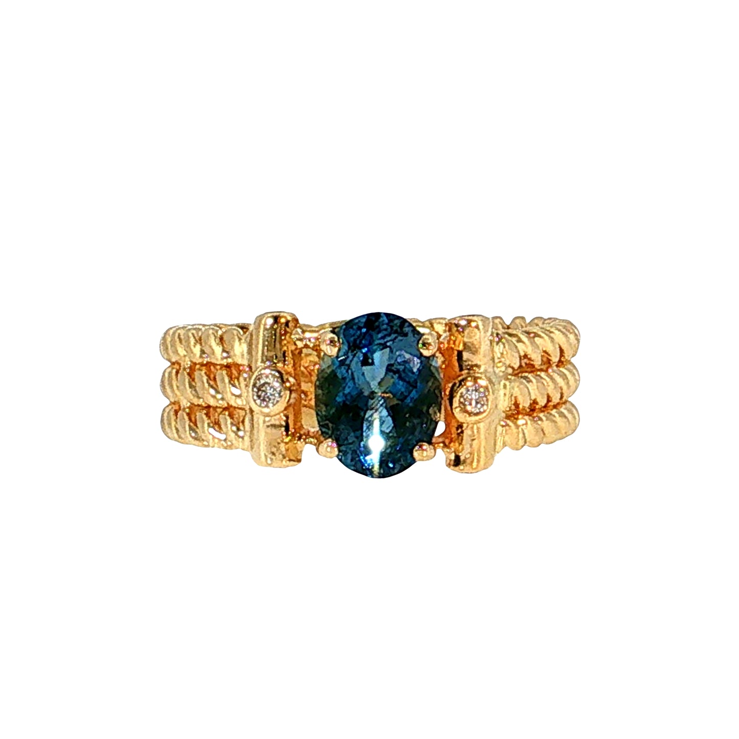 1.12 Oval Santa Maria Aquamarine Cocktail Ring 14k