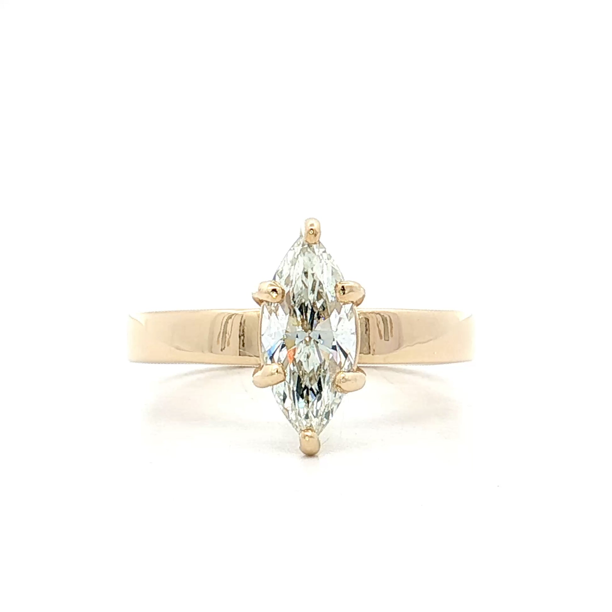 1.14 Marquise Diamond Engagement Ring 14k Yellow Gold
