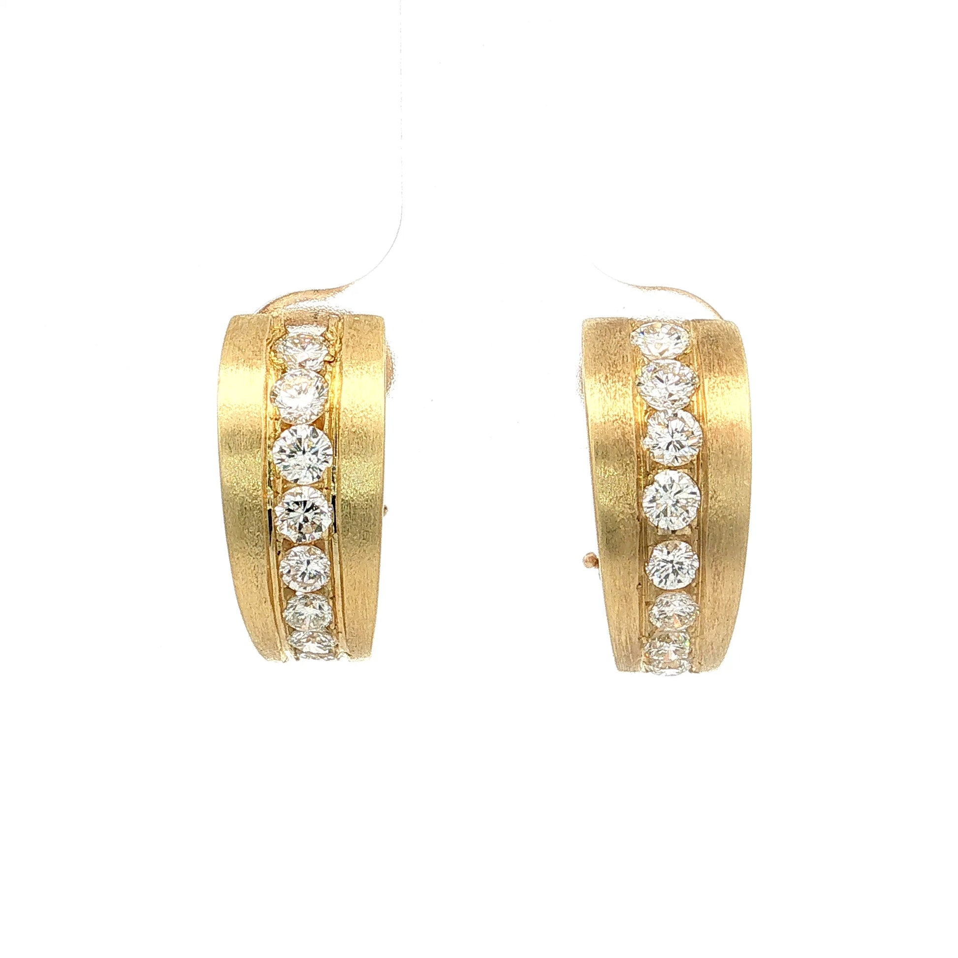 1.16 Diamond Hoop Earrings 14k Yellow Gold