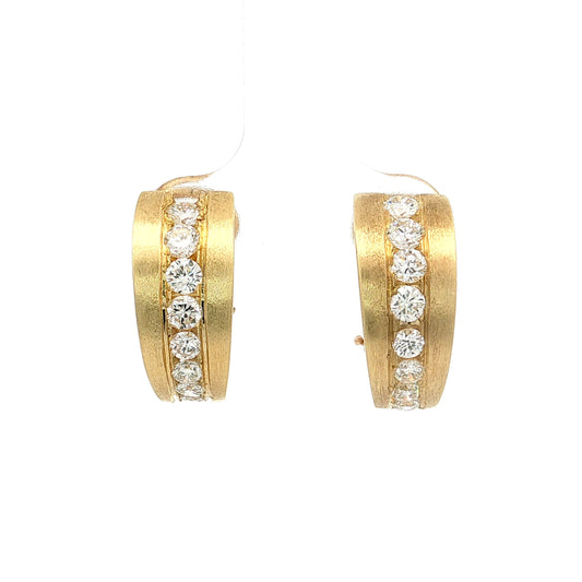 1.16 Diamond Hoop Earrings 14k Yellow Gold